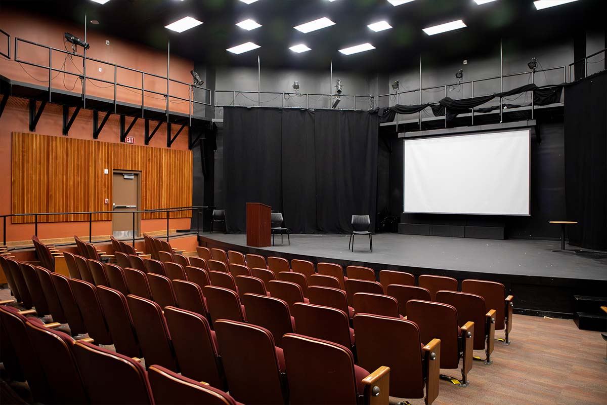The Crescent Theatre looking to the stage from the back
