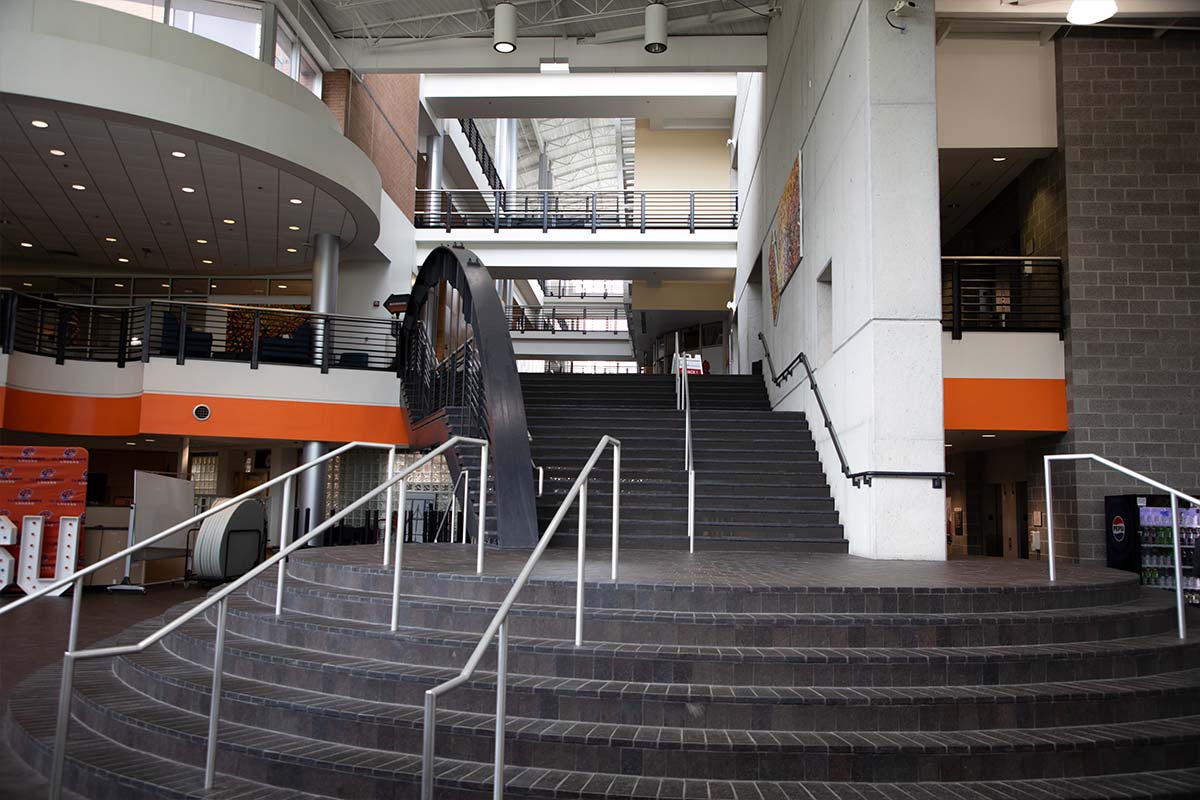 UC looking up the stairs