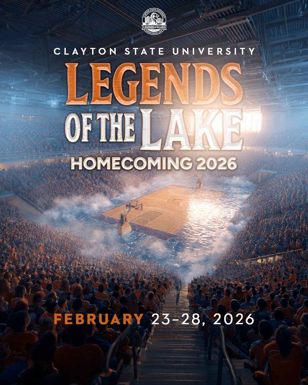 Clayton State University Legends of the Lake Homecoming 2026 February 23-28, 2026