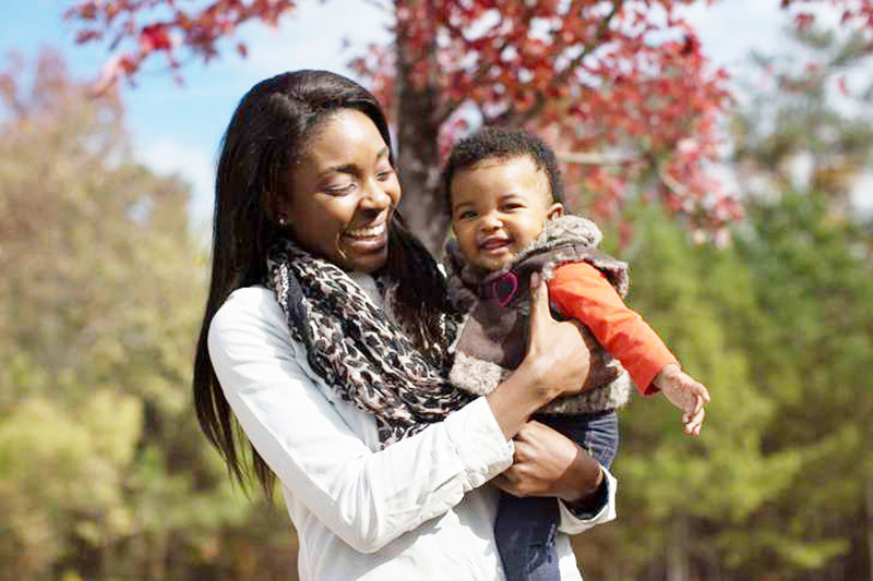 Girl with child