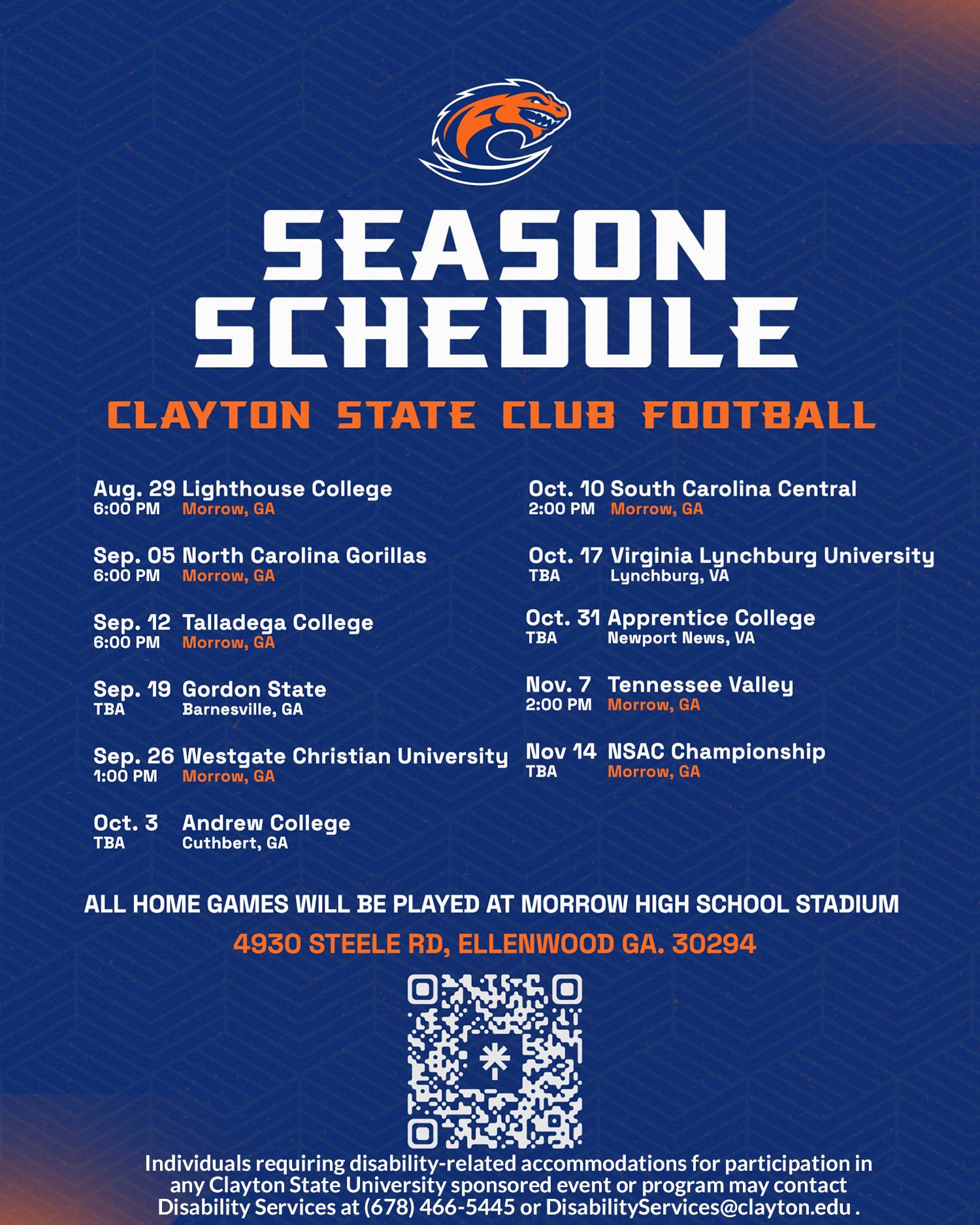 Season Schedule Club Football Season Schedule, includes an copy of the Loch head athletics logo. Information below.