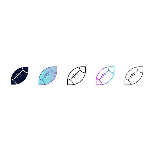 5 multi-color footballs