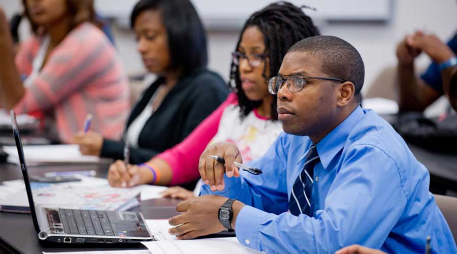 Business students in classroom