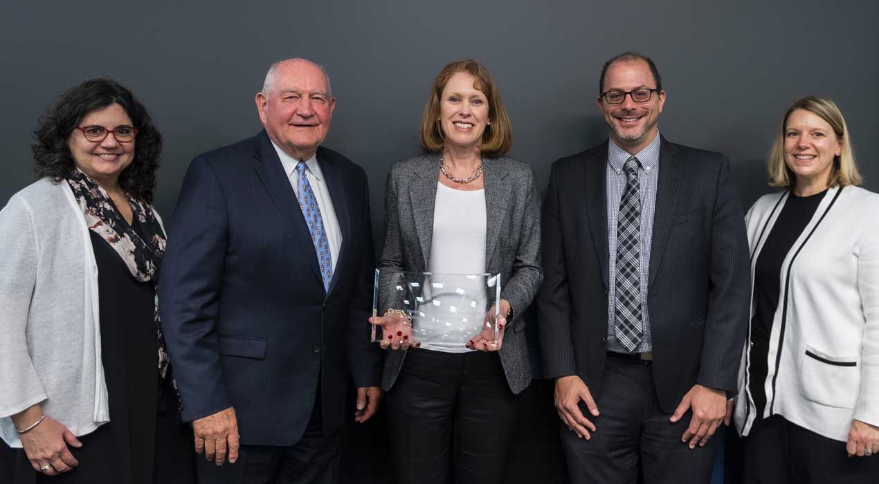 Dr.’s Mary Lamb, Sipai Klein, and Jennifer Parrott (photographed with Chancellor Sonny Perdue and Interim President Kerry L. Heyward)