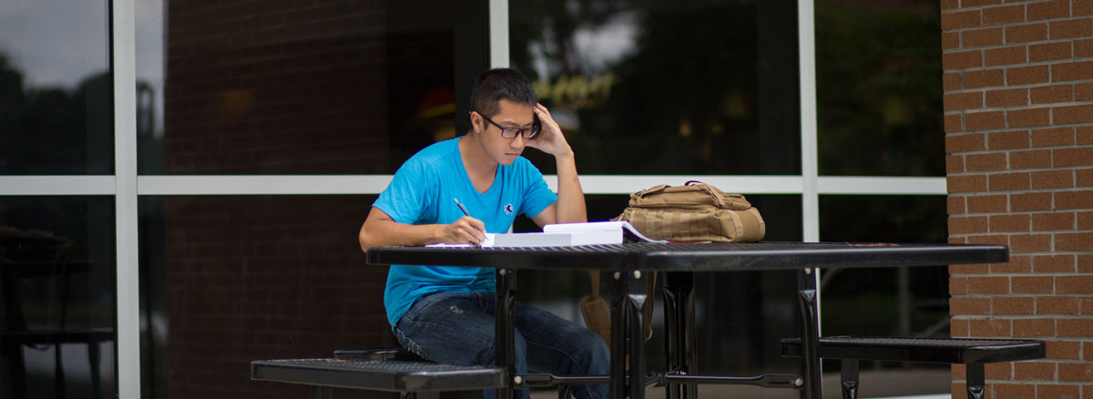 Student studying